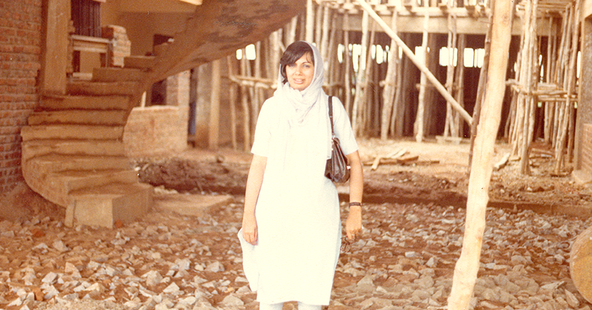 Kiran Mazumdar-Shaw at the Biocon building site